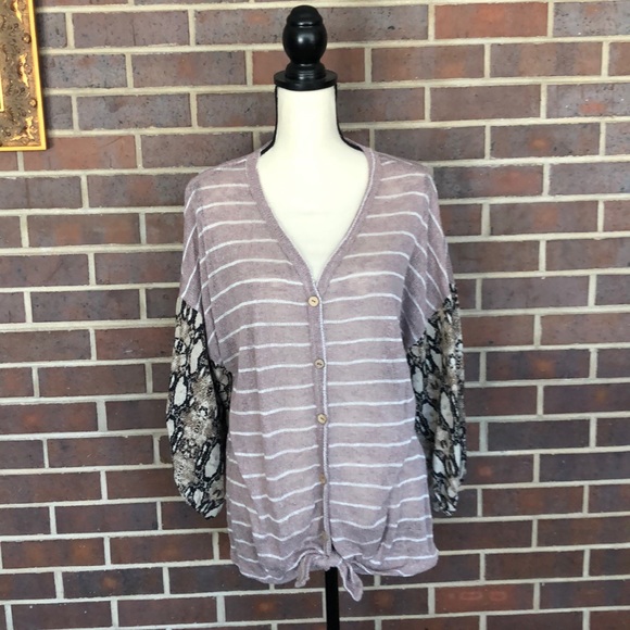 New ODDY Mixed Media Plus Size 2XL Tie Top made in USA - Picture 1 of 6